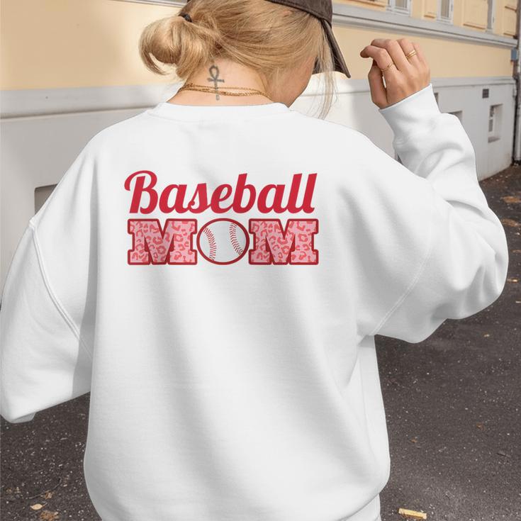 Baseball Mom Cute Mother Fans Baseball Graphic Raglan Baseball Tee Women's Sweatshirt Back Print