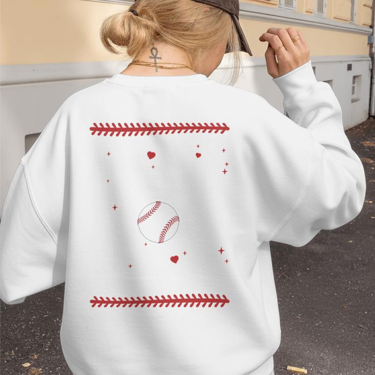 In My Baseball Mom Era Groovy Baseball Mom Team Mother's Day Women's Sweatshirt Back Print