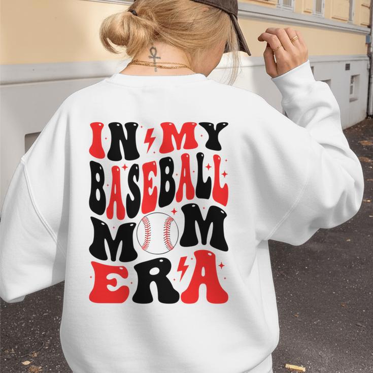 In My Baseball Mom Era Groovy Mom Women's Sweatshirt Back Print In My Baseball Mom Era Groovy Mom Women's Sweatshirt Back Print