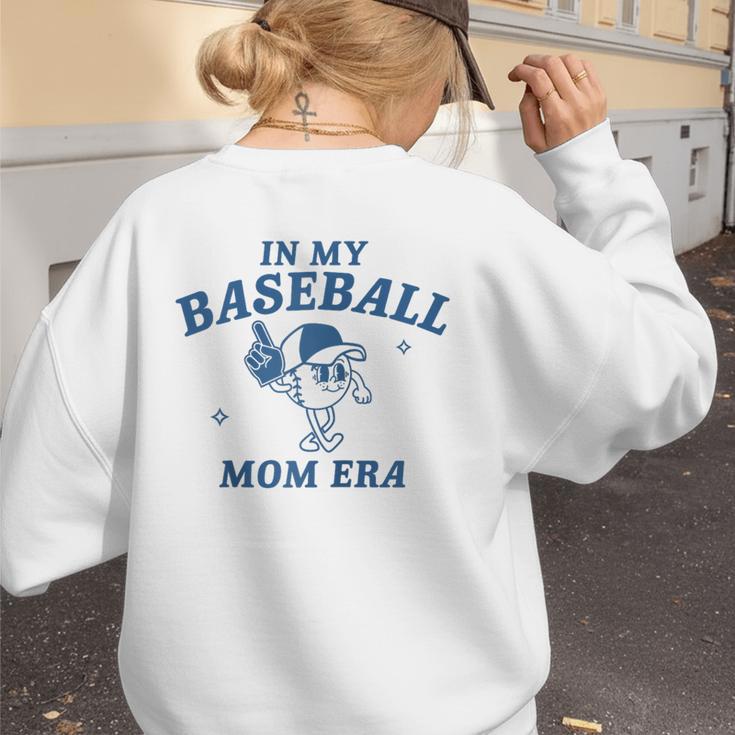In My Baseball Mom Era Retro Game Day Mama Groovy Season Raglan Baseball Tee Women's Sweatshirt Back Print In My Baseball Mom Era Retro Game Day Mama Groovy Season Raglan Baseball Tee Women's Sweatshirt Back Print
