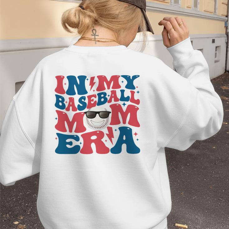 In My Baseball Mom Era Smile Face Retro Women's Sweatshirt Back Print