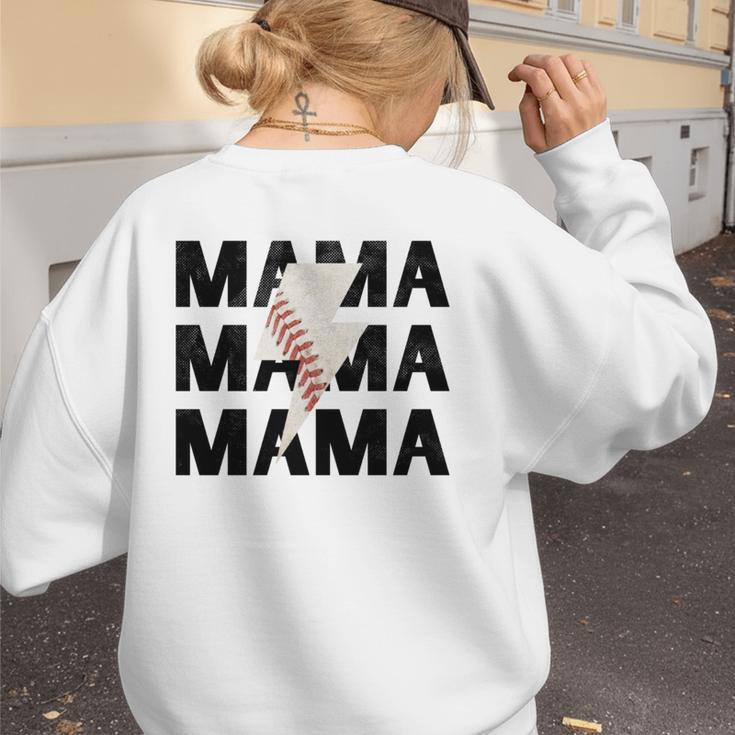 Baseball Mom Game Day Baseball Season Gameday Sports Mama Women's Sweatshirt Back Print