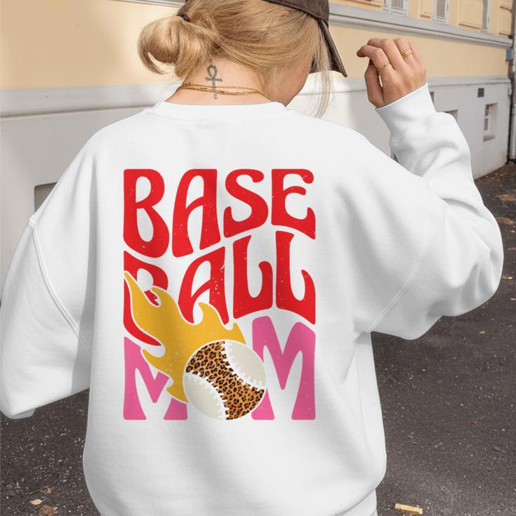 Baseball Mom Game Day Trendy Pink Leopard Mama Premium Women's Sweatshirt Back Print Baseball Mom Game Day Trendy Pink Leopard Mama Premium Women's Sweatshirt Back Print