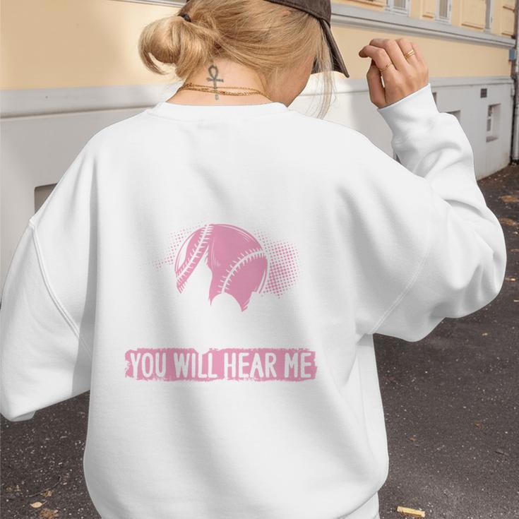 Baseball Mom Baseball Gloves Bat Baseball Player Women's Sweatshirt Back Print Baseball Mom Baseball Gloves Bat Baseball Player Women's Sweatshirt Back Print
