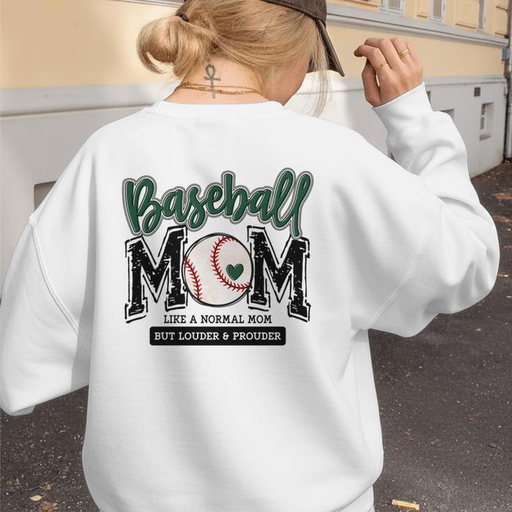 Baseball Mom Green Varsity Baseball Mama Cute Mother's Day Women's Sweatshirt Back Print Baseball Mom Green Varsity Baseball Mama Cute Mother's Day Women's Sweatshirt Back Print