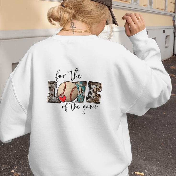 Baseball Mom Leopard For The Love Of The Game Bleached Women Women's Sweatshirt Back Print