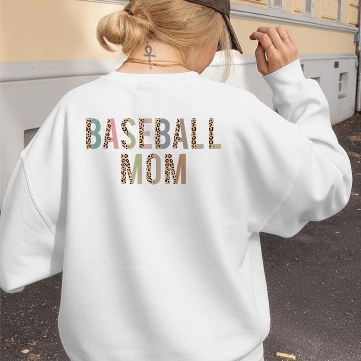 Baseball Mom Leopard Print Baseball Mother's Day Women's Sweatshirt Back Print Baseball Mom Leopard Print Baseball Mother's Day Women's Sweatshirt Back Print
