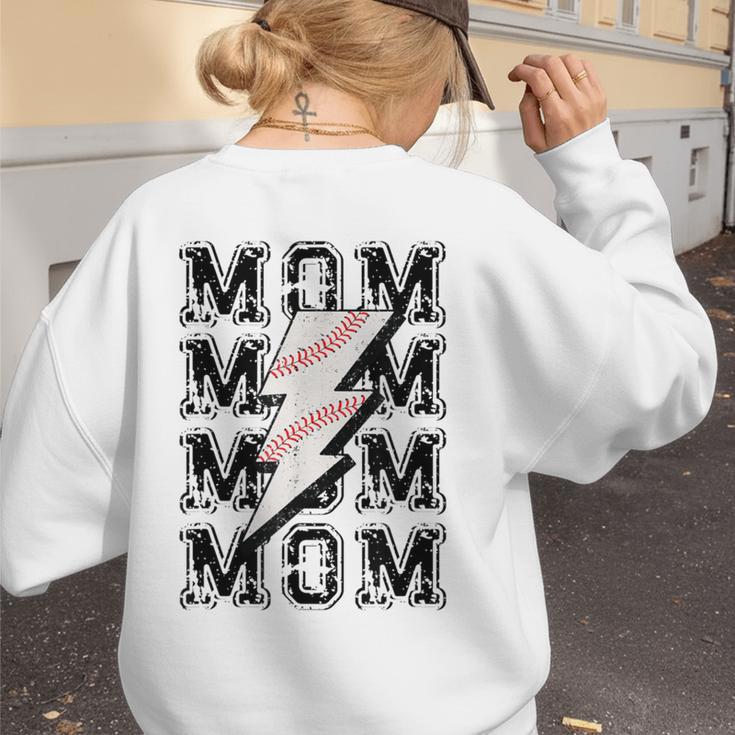 Baseball MOM Lightning Bolt Tshirt Retro Women's Sweatshirt Back Print