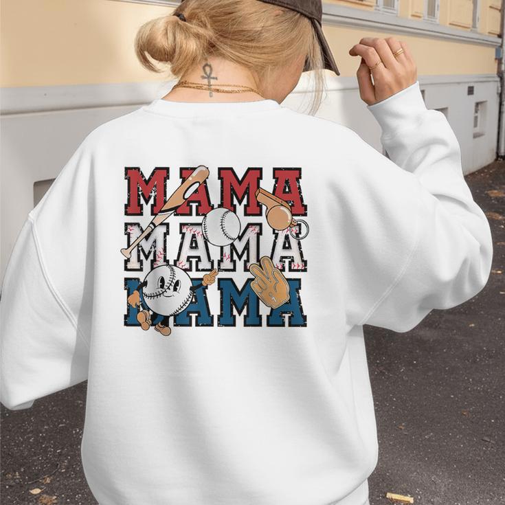 Baseball Mom Baseball Mama Game Day School Sport Women's Sweatshirt Back Print Baseball Mom Baseball Mama Game Day School Sport Women's Sweatshirt Back Print
