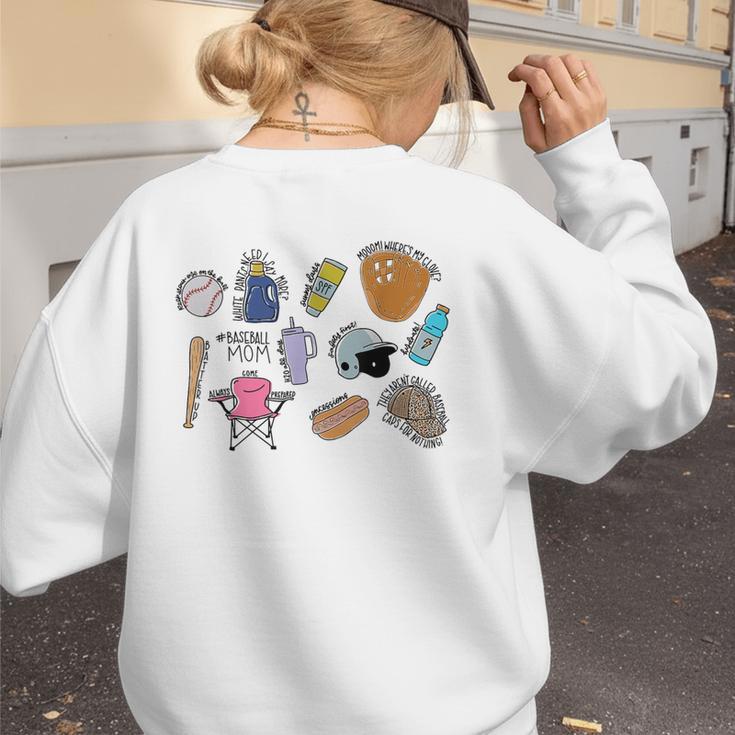 Baseball Mom Baseball Mama Women's Sweatshirt Back Print Baseball Mom Baseball Mama Women's Sweatshirt Back Print