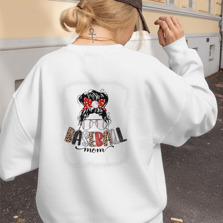 Baseball Mom Messy Bun Mommy Baseball Player Premium Women's Sweatshirt Back Print Baseball Mom Messy Bun Mommy Baseball Player Premium Women's Sweatshirt Back Print