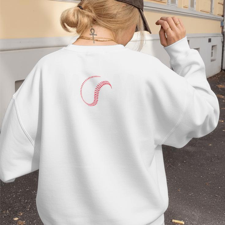 Baseball Mom Mother's Day Mama Sport Women's Sweatshirt Back Print Baseball Mom Mother's Day Mama Sport Women's Sweatshirt Back Print