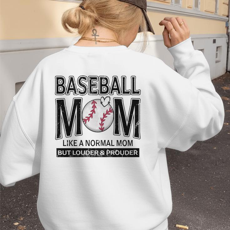 Baseball Mom Not Like a Normal Mom Baseball Mama Women's Sweatshirt Back Print