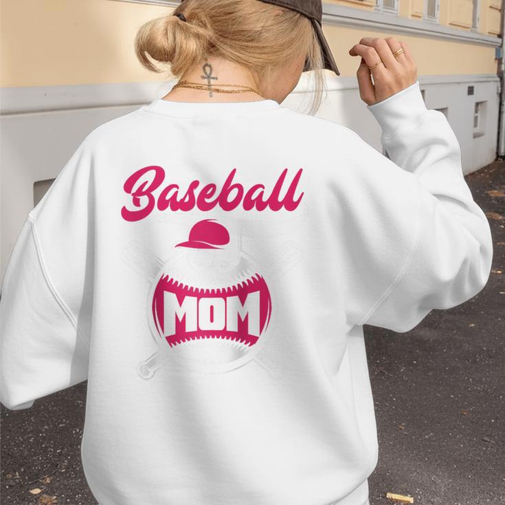 Baseball Mom Raglan Baseball Tee Women's Sweatshirt Back Print