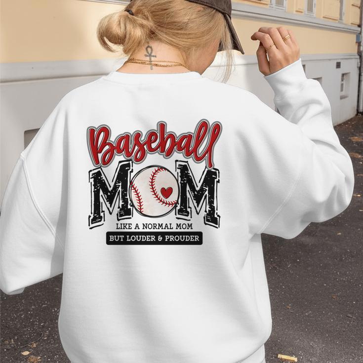 Baseball Mom Red Varsity Baseball Mama Cute Mother's Day Women's Sweatshirt Back Print Baseball Mom Red Varsity Baseball Mama Cute Mother's Day Women's Sweatshirt Back Print