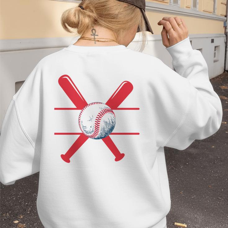 Baseball Mom Red Women's Sweatshirt Back Print