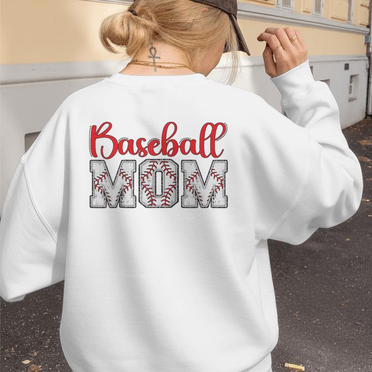 Baseball Mom Sporty Humor Raglan Baseball Tee Women's Sweatshirt Back Print Baseball Mom Sporty Humor Raglan Baseball Tee Women's Sweatshirt Back Print