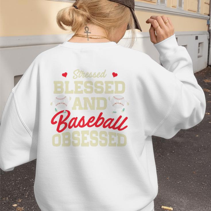 Baseball Mom Stressed Blessed And Baseball Obsessed Premium Women's Sweatshirt Back Print Baseball Mom Stressed Blessed And Baseball Obsessed Premium Women's Sweatshirt Back Print