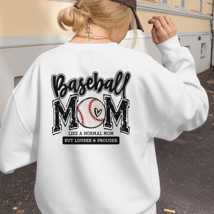 Baseball Mom Varsity Baseball Mama Cute Mother's Day Women's Sweatshirt Back Print