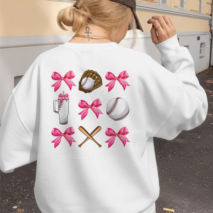 Baseball Nana Era Bows Baseball Mom Women Women's Sweatshirt Back Print Baseball Nana Era Bows Baseball Mom Women Women's Sweatshirt Back Print
