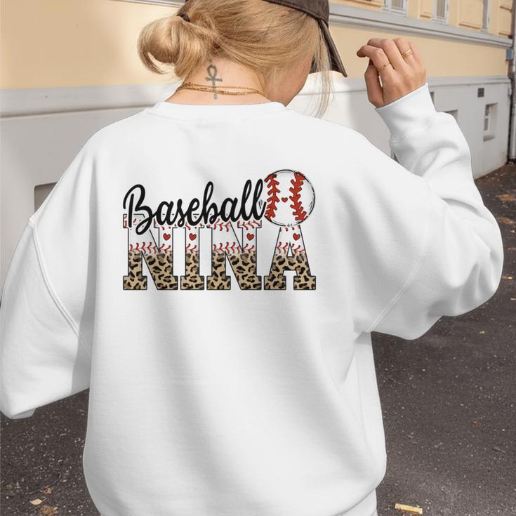 Baseball Nina Women BallPark Nina Baseball Mom Mother's Day Women's Sweatshirt Back Print