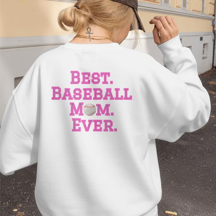 Best Baseball Mom Ever Pink Women's Sweatshirt Back Print Best Baseball Mom Ever Pink Women's Sweatshirt Back Print