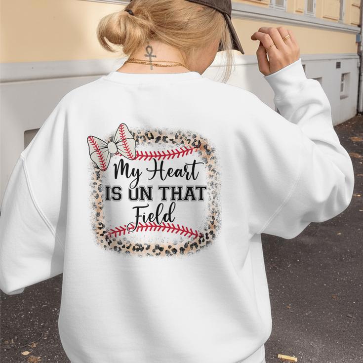 Cute Baseball Mom My Heart On That Field Sister Girl Toddler Women's Sweatshirt Back Print Cute Baseball Mom My Heart On That Field Sister Girl Toddler Women's Sweatshirt Back Print