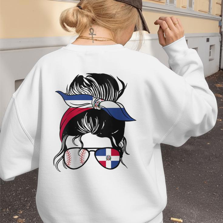 Dominican Baseball Mom Dominican Baseball Girl Women's Sweatshirt Back Print Dominican Baseball Mom Dominican Baseball Girl Women's Sweatshirt Back Print