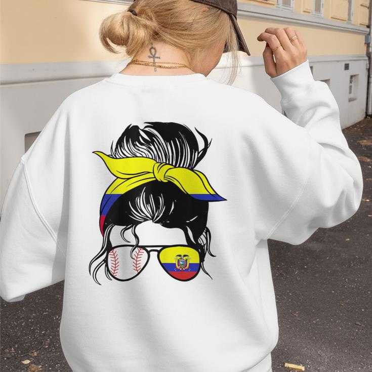 Ecuador Baseball Mom Ecuadorian Baseball Girl Women's Sweatshirt Back Print