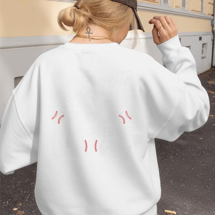 My Favorite Baseball Player Calls Me Mom For Baseball Mom Premium Women's Sweatshirt Back Print