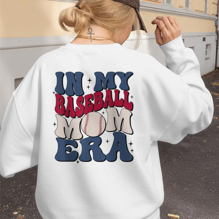 Groovy In My Baseball Mom Era Baseball Mama Mother's Day Women's Sweatshirt Back Print Groovy In My Baseball Mom Era Baseball Mama Mother's Day Women's Sweatshirt Back Print