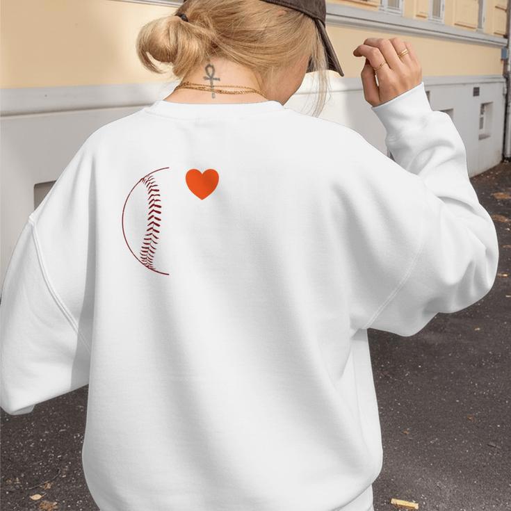 I Heart Hot Baseball Moms Women's Sweatshirt Back Print