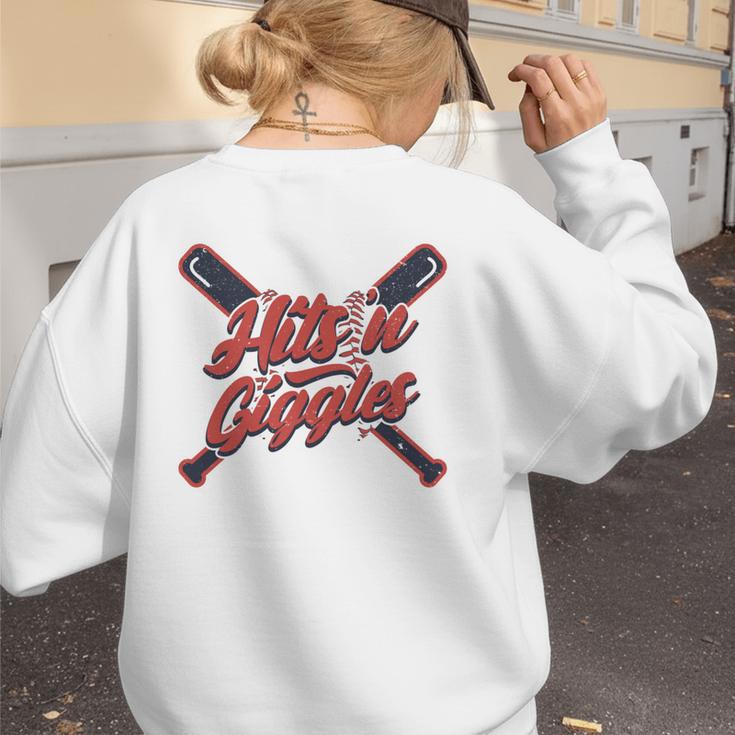 Hits 'n Giggles Baseball Player Women Baseball Mom Mother Women's Sweatshirt Back Print Hits 'n Giggles Baseball Player Women Baseball Mom Mother Women's Sweatshirt Back Print