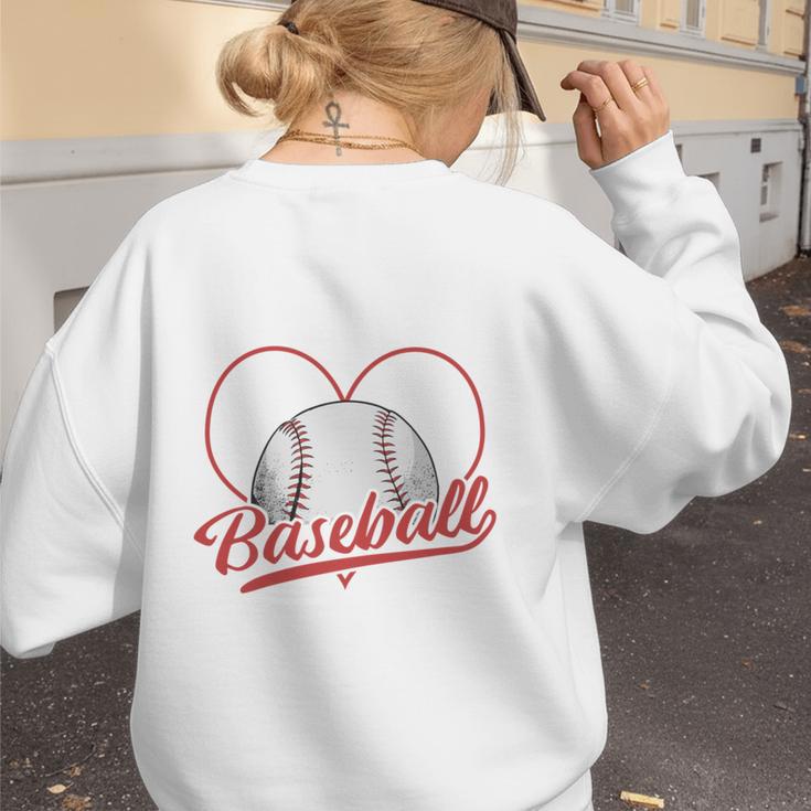 Home Runs And Heartbeats Being A Baseball Mom Women's Sweatshirt Back Print
