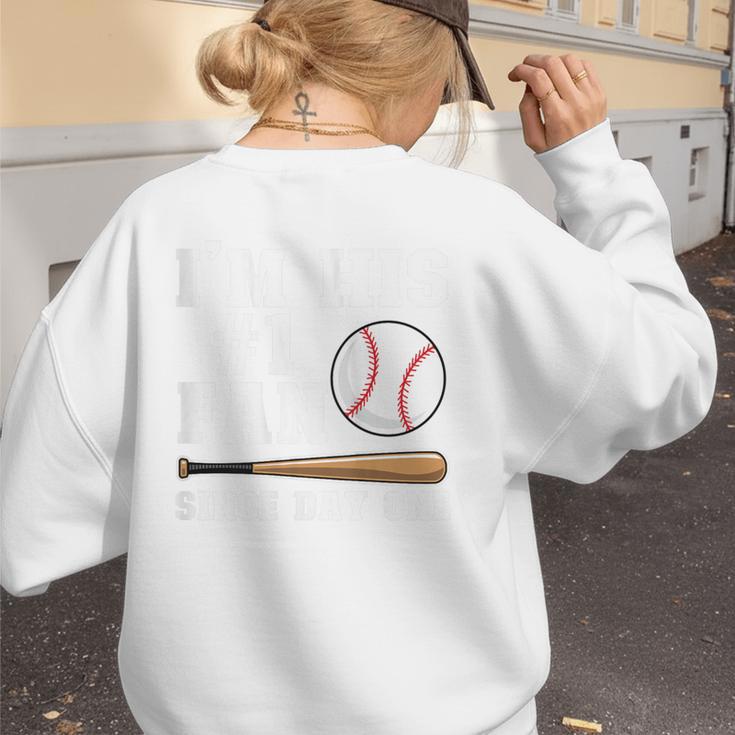 I'm His 1 Fan Since Day One Baseball Mom Women's Sweatshirt Back Print I'm His 1 Fan Since Day One Baseball Mom Women's Sweatshirt Back Print