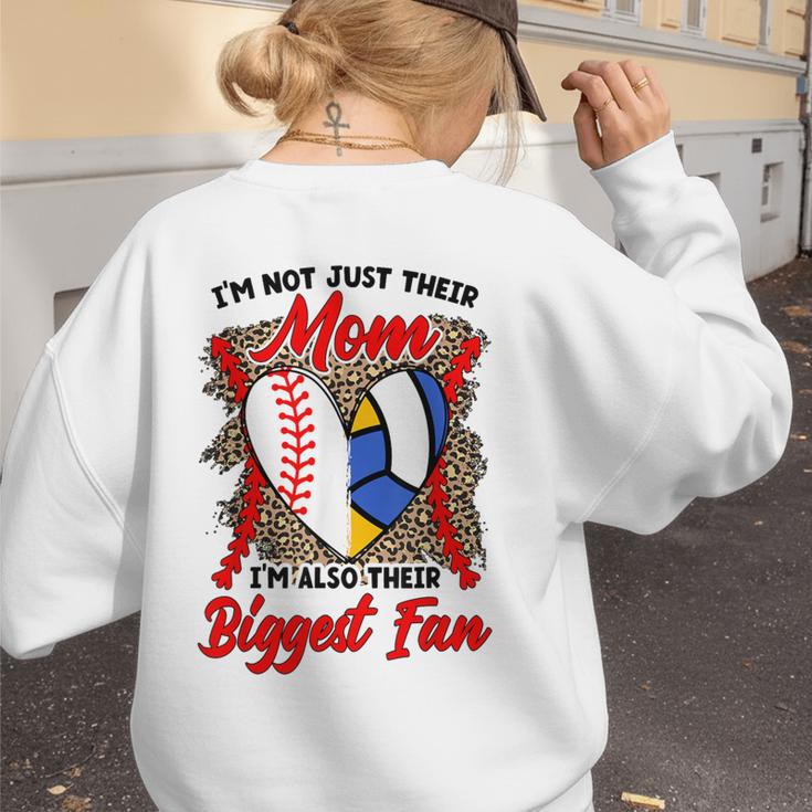 I'm Their Biggest Fan Volleyball Baseball Mom Women's Sweatshirt Back Print I'm Their Biggest Fan Volleyball Baseball Mom Women's Sweatshirt Back Print