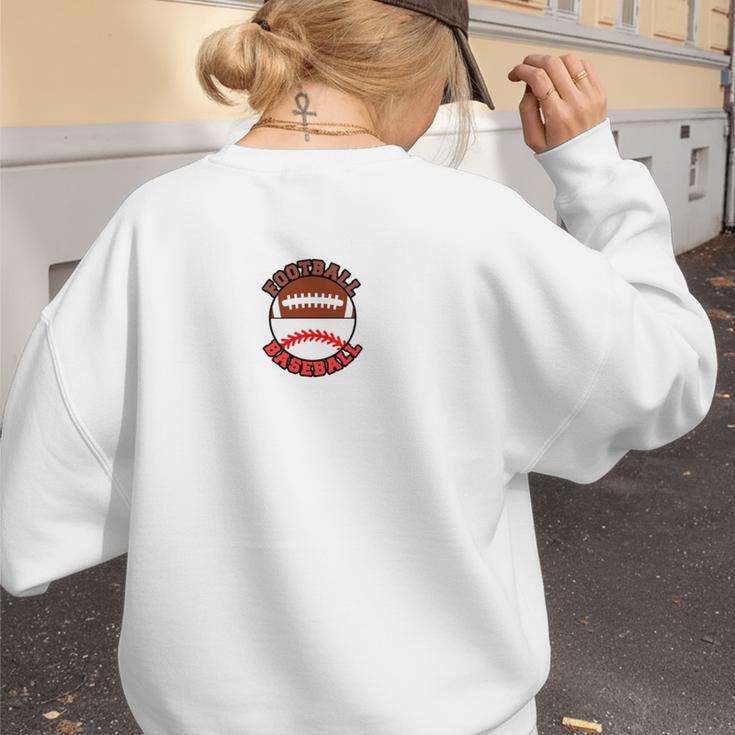 I'm A Proud Mom Football Baseball Mom Women's Sweatshirt Back Print