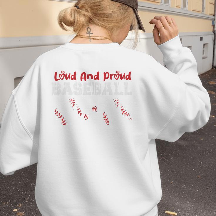 Loud And Proud Baseball Auntie Baseball Mom Heart Women's Sweatshirt Back Print Loud And Proud Baseball Auntie Baseball Mom Heart Women's Sweatshirt Back Print
