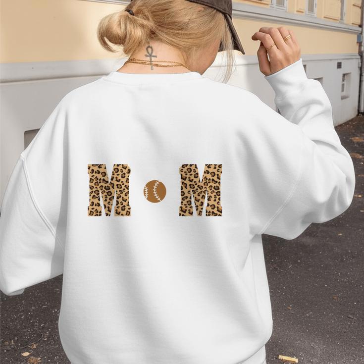 Loud And Proud Baseball Mom Leopard Mama Loves Women's Sweatshirt Back Print
