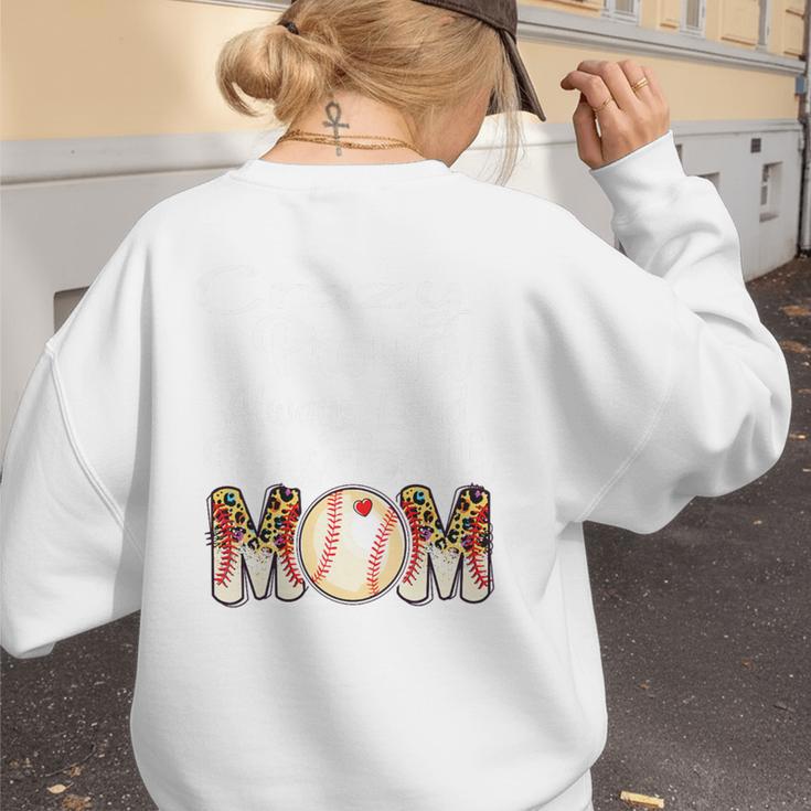 Loud And Proud Baseball Mom Messy Bun 2024 Premium Women's Sweatshirt Back Print Loud And Proud Baseball Mom Messy Bun 2024 Premium Women's Sweatshirt Back Print