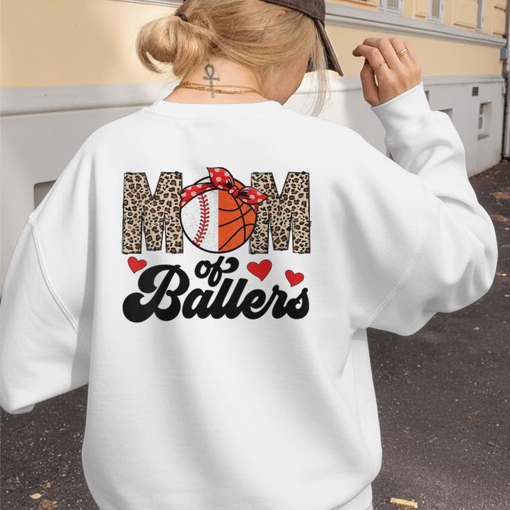 Mom Of Ballers Basketball Baseball Mom Of Ballers Women's Sweatshirt Back Print Mom Of Ballers Basketball Baseball Mom Of Ballers Women's Sweatshirt Back Print