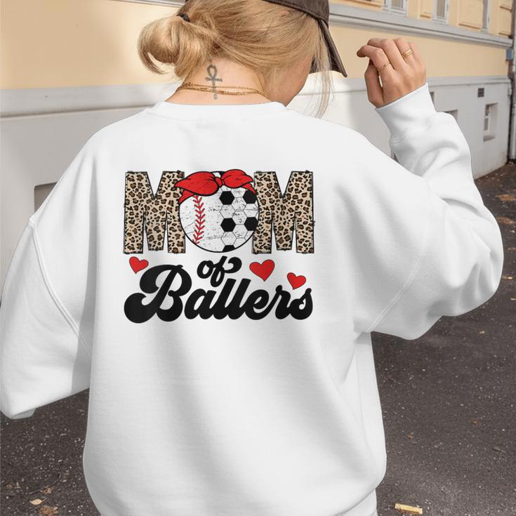 Mom Of Ballers Soccer Baseball Mom Soccer Baseball Mother Women's Sweatshirt Back Print Mom Of Ballers Soccer Baseball Mom Soccer Baseball Mother Women's Sweatshirt Back Print