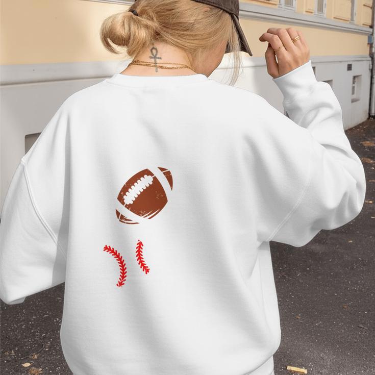 Mom Of Ballers USA Flag Football Baseball Mom Women's Sweatshirt Back Print Mom Of Ballers USA Flag Football Baseball Mom Women's Sweatshirt Back Print