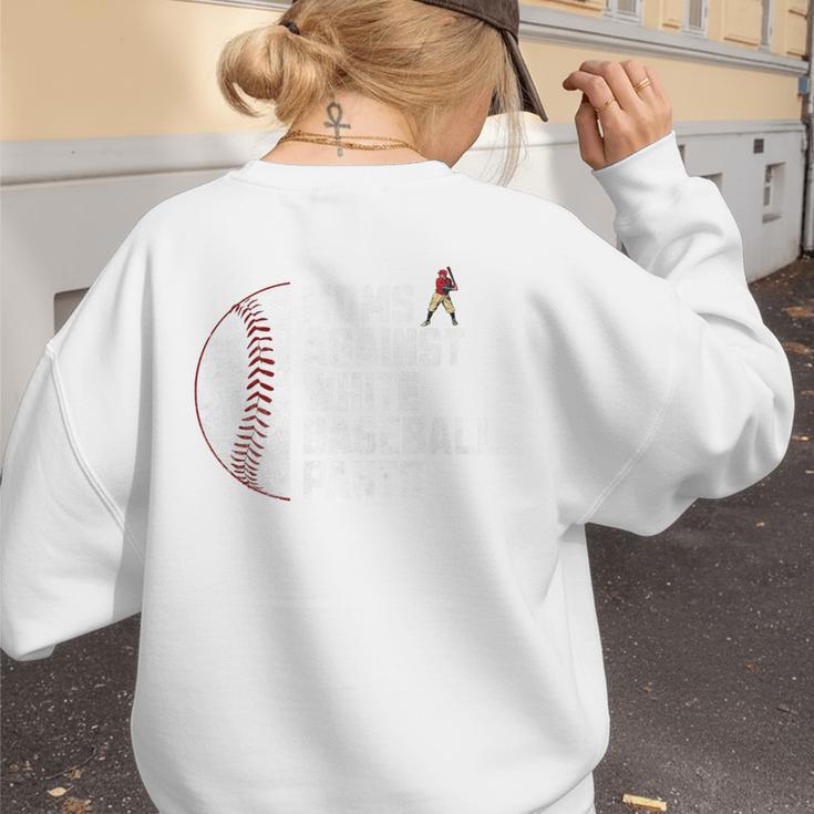 Moms Against Baseball Pants Baseball Mom Premium Women's Sweatshirt Back Print