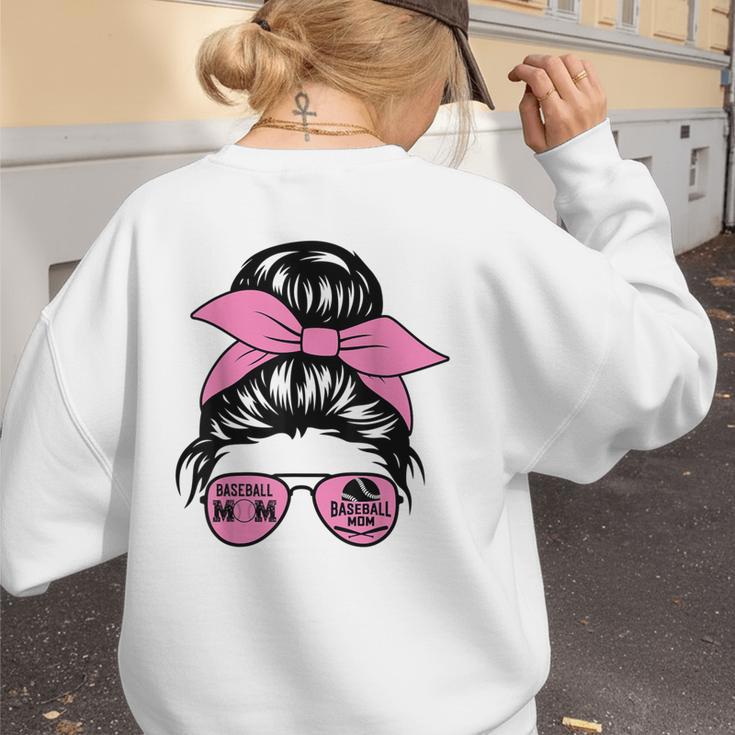Mother Day Mama Retro Mama Mommy Baseball Mom Women's Sweatshirt Back Print