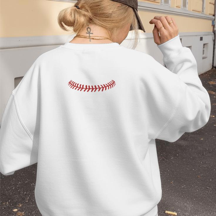 Proud Baseball Mom Era Baseball Game Day T-Ball Mom Son Women's Sweatshirt Back Print