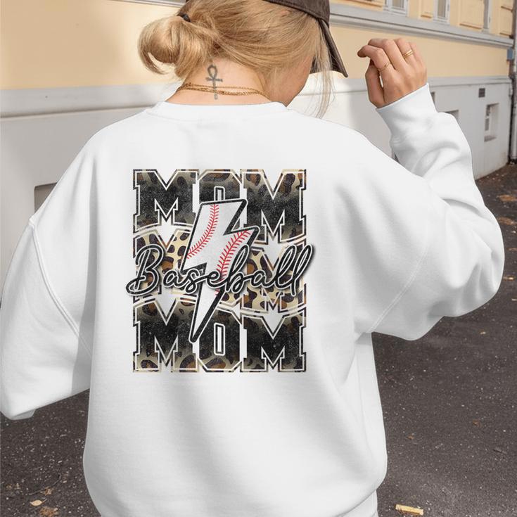 Retro Baseball Mom Mama Baseball Life Mother's Day Baseball Premium Tri-Blend Women's Sweatshirt Back Print