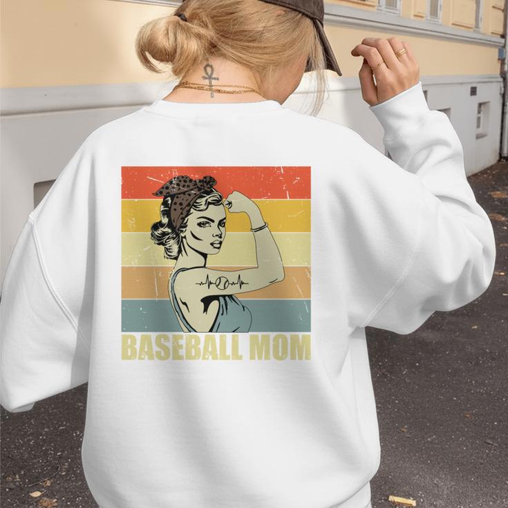 Retro Baseball Mom Sport Lover Vintage Women's Sweatshirt Back Print Retro Baseball Mom Sport Lover Vintage Women's Sweatshirt Back Print