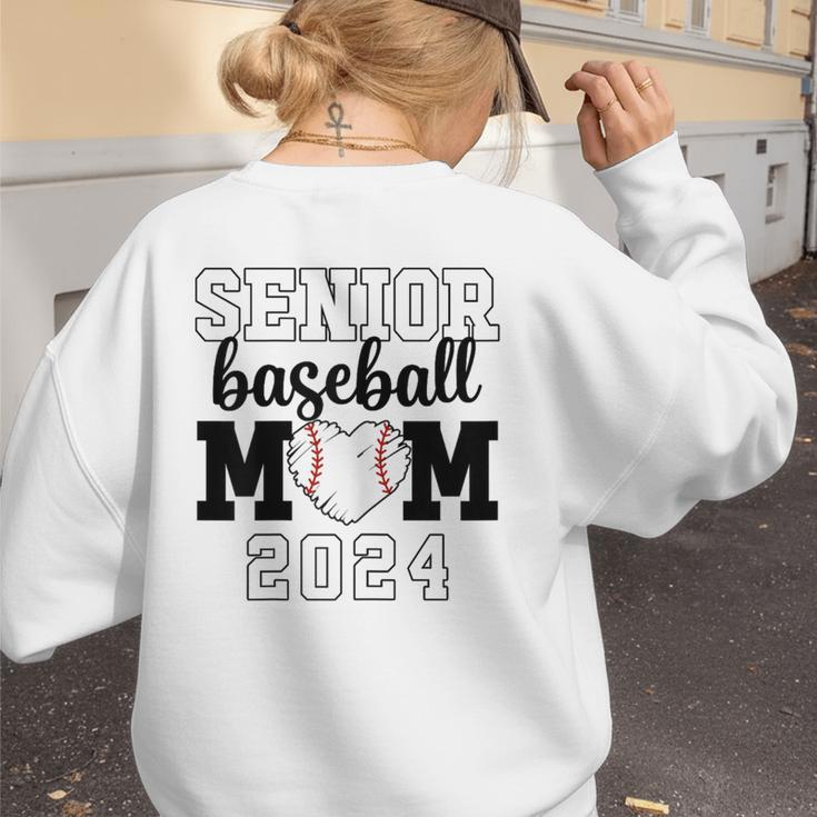 Senior Baseball Mom Class Of 2024 Senior Mom Game Day Women's Sweatshirt Back Print