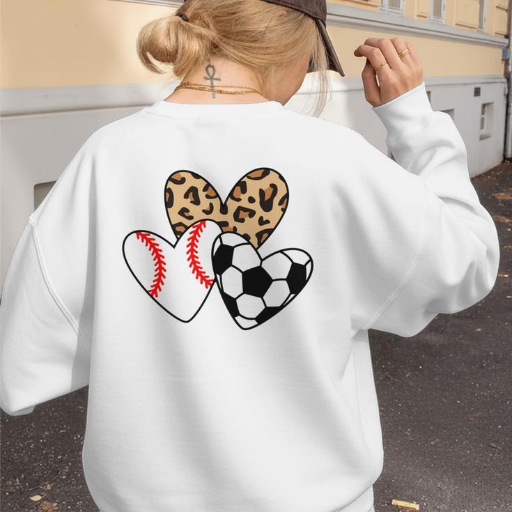 Soccer Baseball Heart Soccer Baseball Mom Women's Sweatshirt Back Print Soccer Baseball Heart Soccer Baseball Mom Women's Sweatshirt Back Print